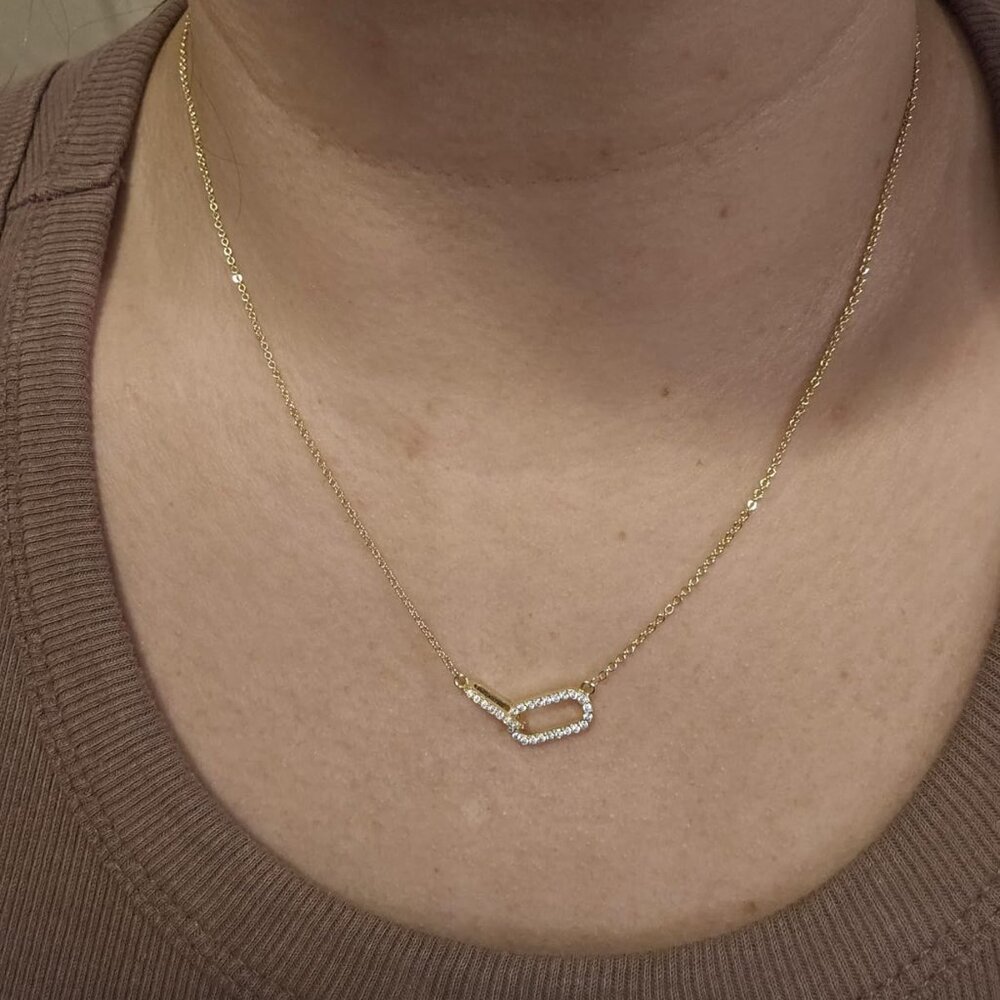 Neiman Marcus 14K Gold Plated Paperclip Choker Necklace
